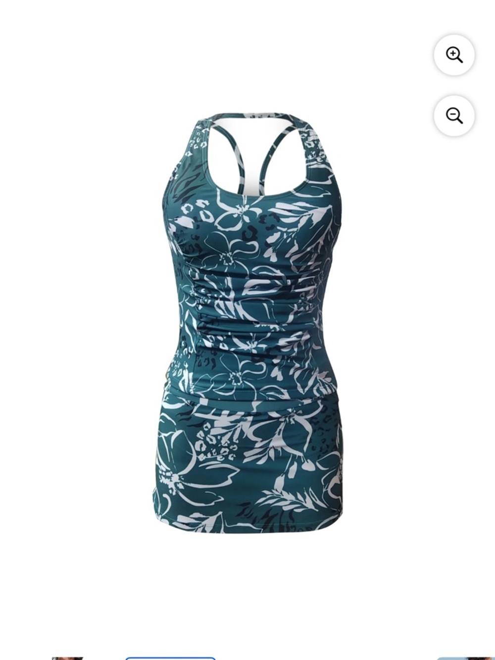Teal and White Floral Swim Bottoms